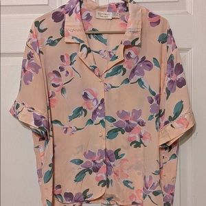 Victorias Secret Pajamas Short Sleeve Button Up 100% Polyester Sleep Shi…